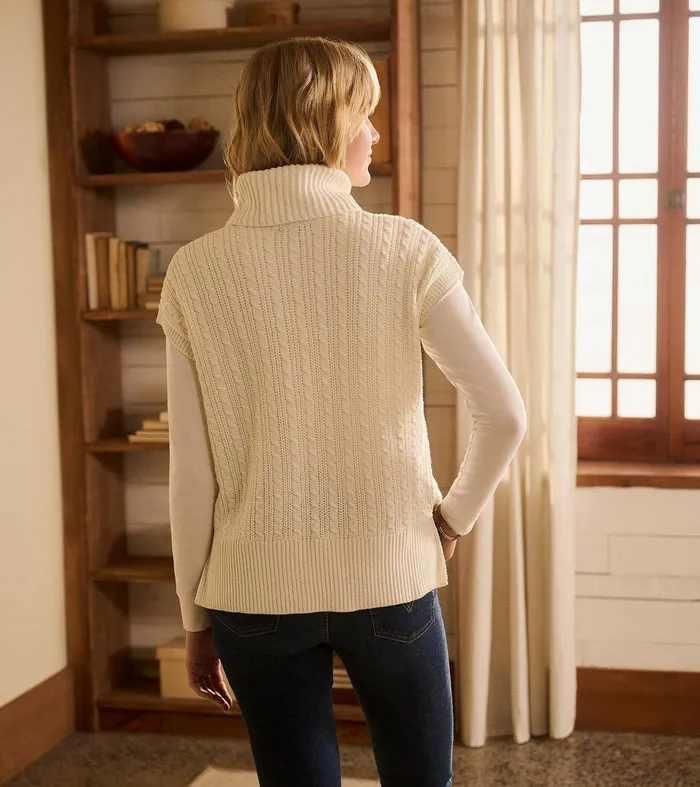 Cable Knit Vest 8211 Winter White Hatley