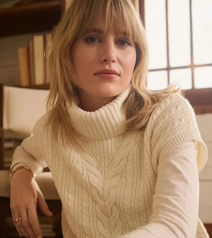 Cable Knit Vest 8211 Winter White Hatley