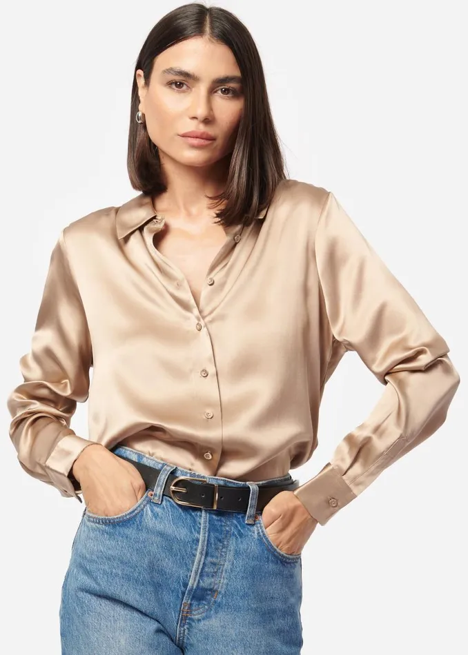 CAMI NYC Tops and Sweaters Women Crosby Blouse Champagne