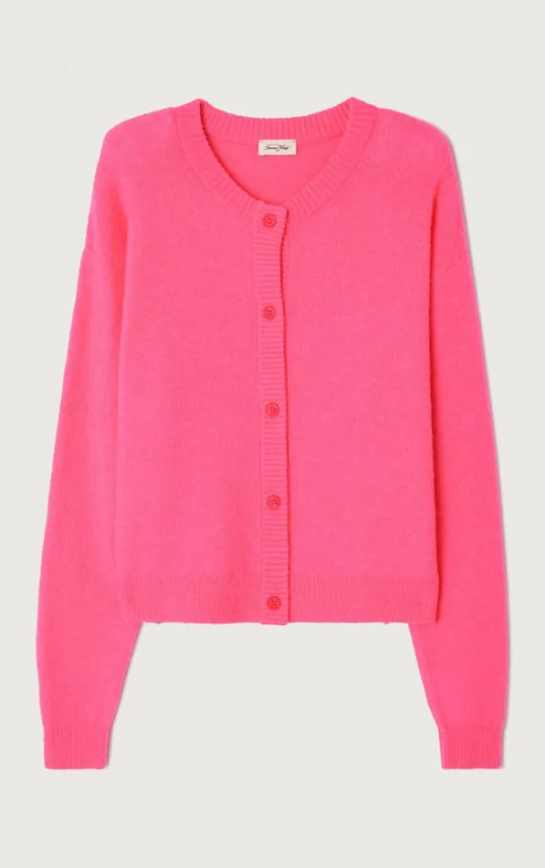 Cardigan Damsville Fluo Pink Women American Vintage Jumpers and Cardigans Cardigan Damsville Fluo Pink Women American Vintage Jumpers and Cardigans
