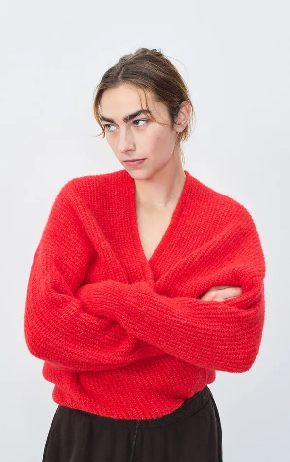 Cardigan East Melange Pepper Women American Vintage Jumpers and Cardigans