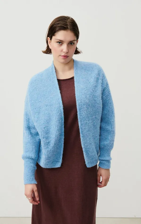 Cardigan East Melange Sky Women American Vintage Jumpers and Cardigans