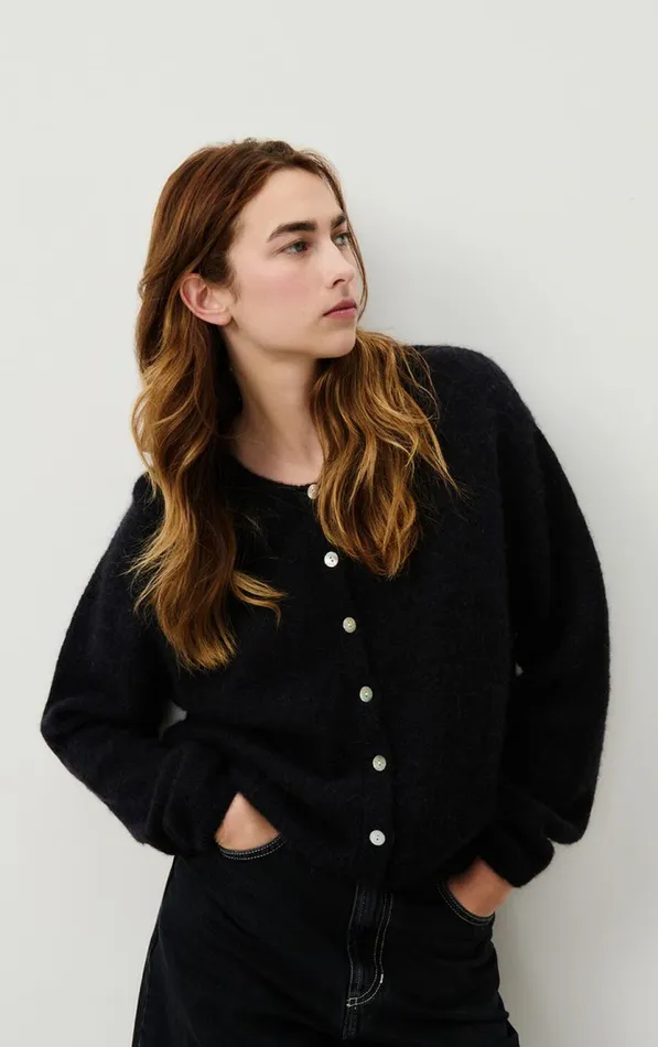 Cardigan Vitow Black Women American Vintage Jumpers and Cardigans