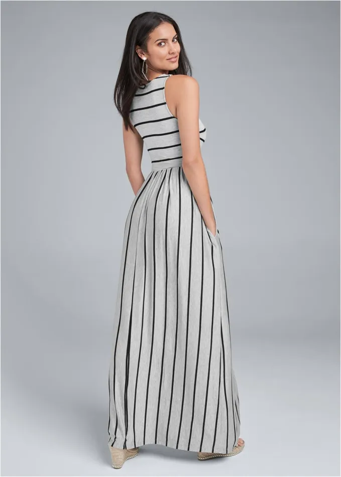 CASUAL MAXI DRESS Heather Grey and Black Women VENUS Sundresses