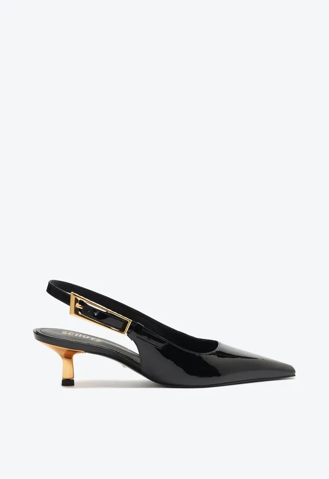 Ciara Mid Patent Leather Pump Black Women Schutz Shoes