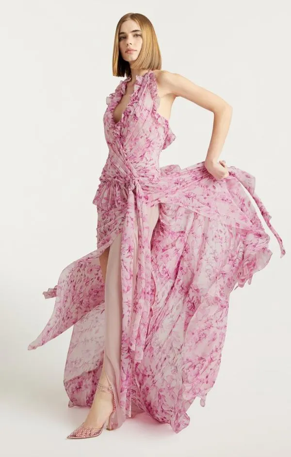 Cinq Sept Agatha Gown Vibrant Plum Multi Women Cocktail and Evening