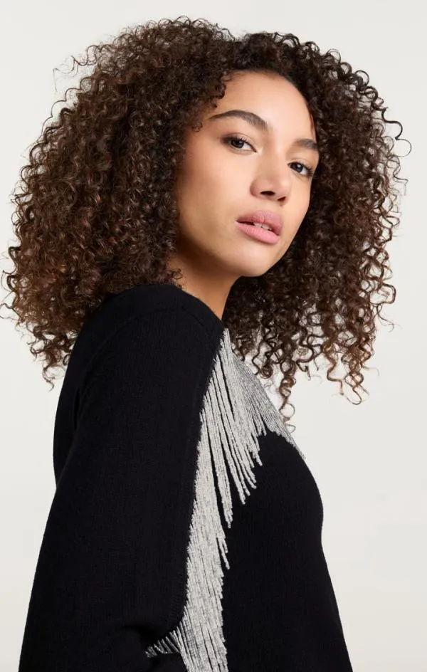 Cinq Sept Althea Sweater Blacksilver Women Long Sleeve Tops