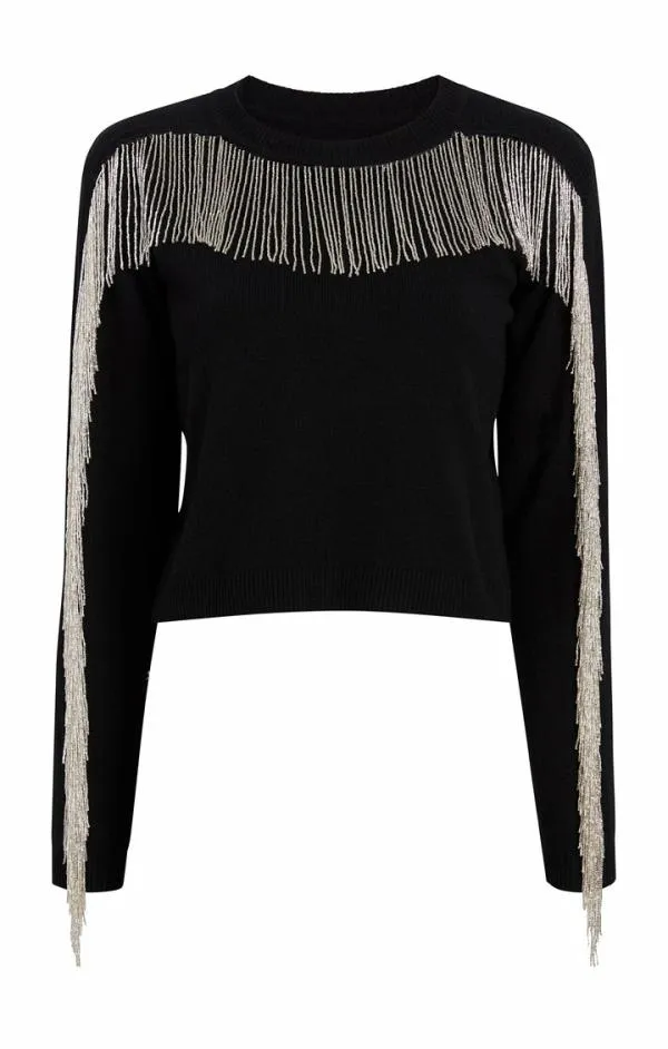 Cinq Sept Althea Sweater Blacksilver Women Long Sleeve Tops