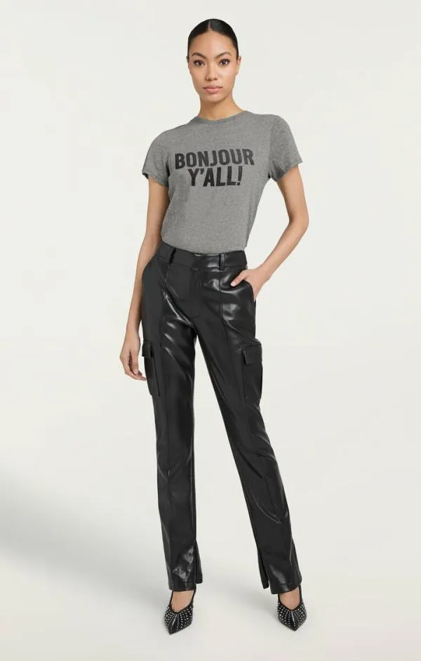 Cinq Sept Bonjour Y039all Tee Heather Greyblack Women Tees