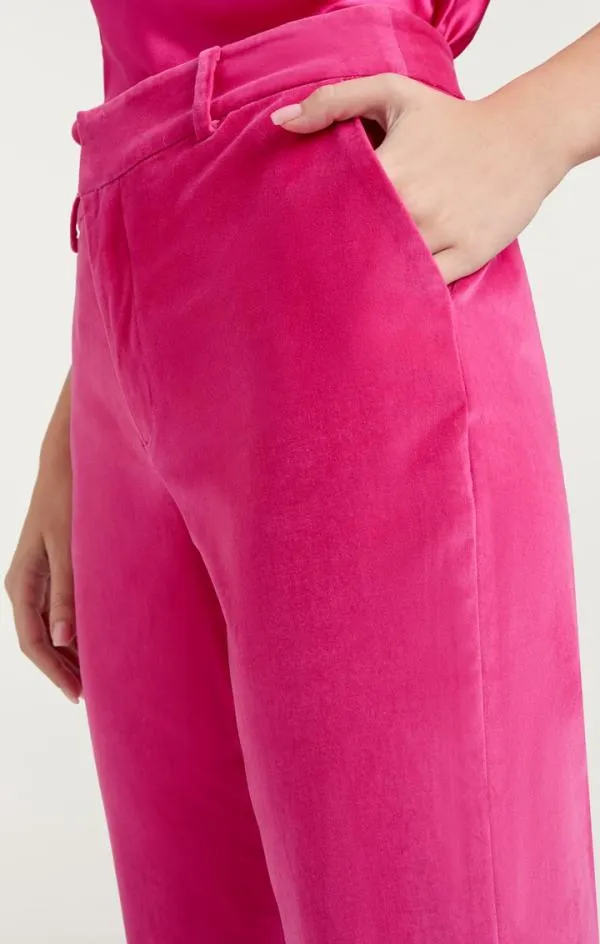 Cinq Sept Chenille Velvet Kerry Pant Pink Dahlia Women Pants