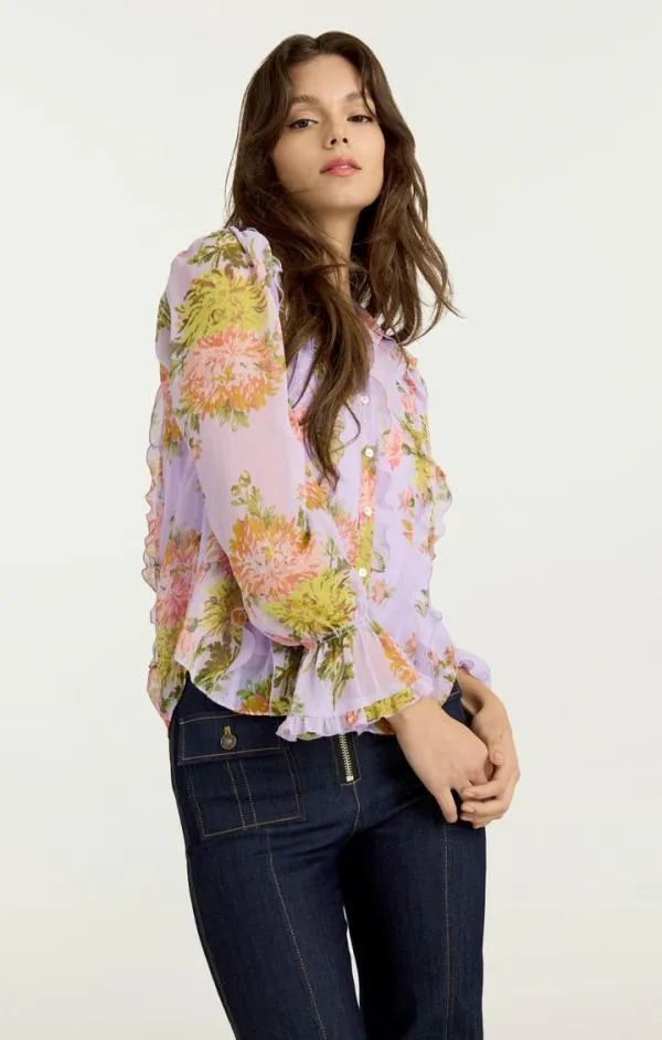 Cinq Sept Estelle Top Lilac Multi Women Long Sleeve Tops