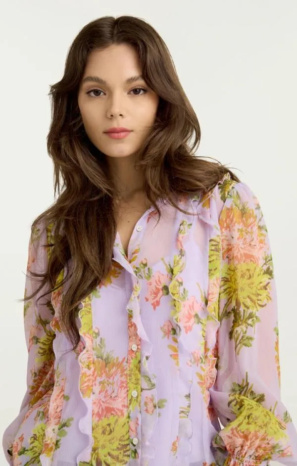 Cinq Sept Estelle Top Lilac Multi Women Long Sleeve Tops