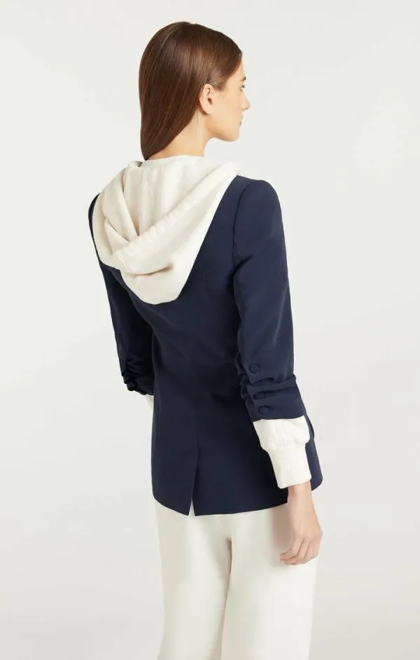 Cinq Sept Hooded Khloe Blazer Navyivory Women Blazers