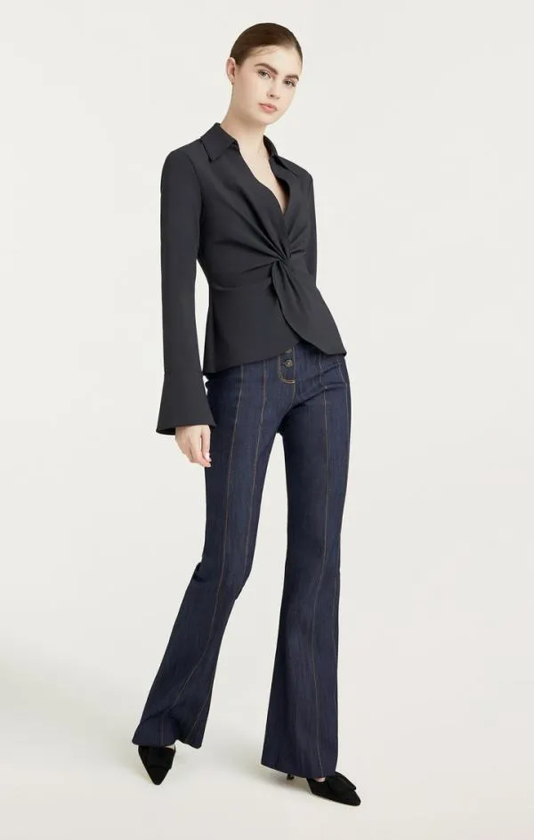 Cinq Sept Mckenna Top Black Women Long Sleeve Tops