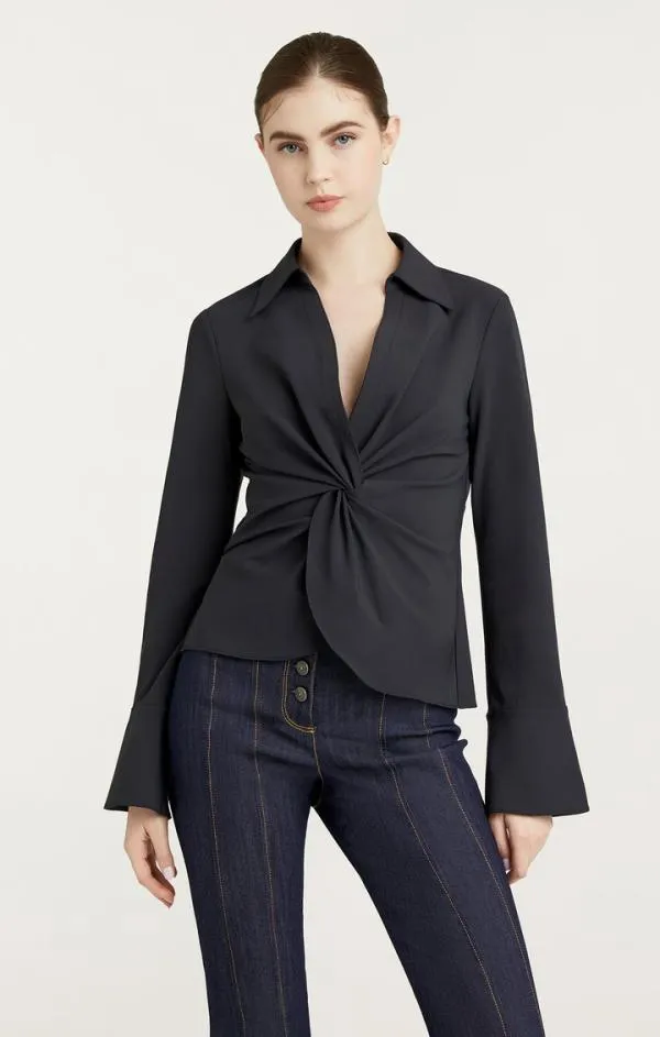 Cinq Sept Mckenna Top Black Women Long Sleeve Tops