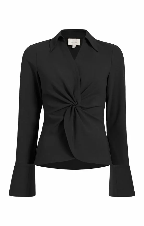 Cinq Sept Mckenna Top Black Women Long Sleeve Tops