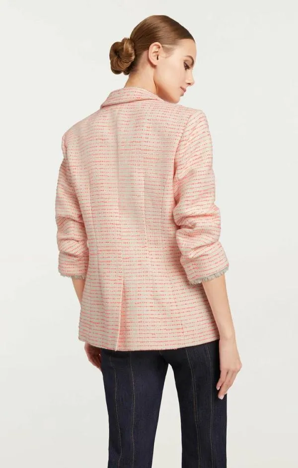 Cinq Sept Tweed Pricilla Blazer Ivoryneon Coral Women Blazers