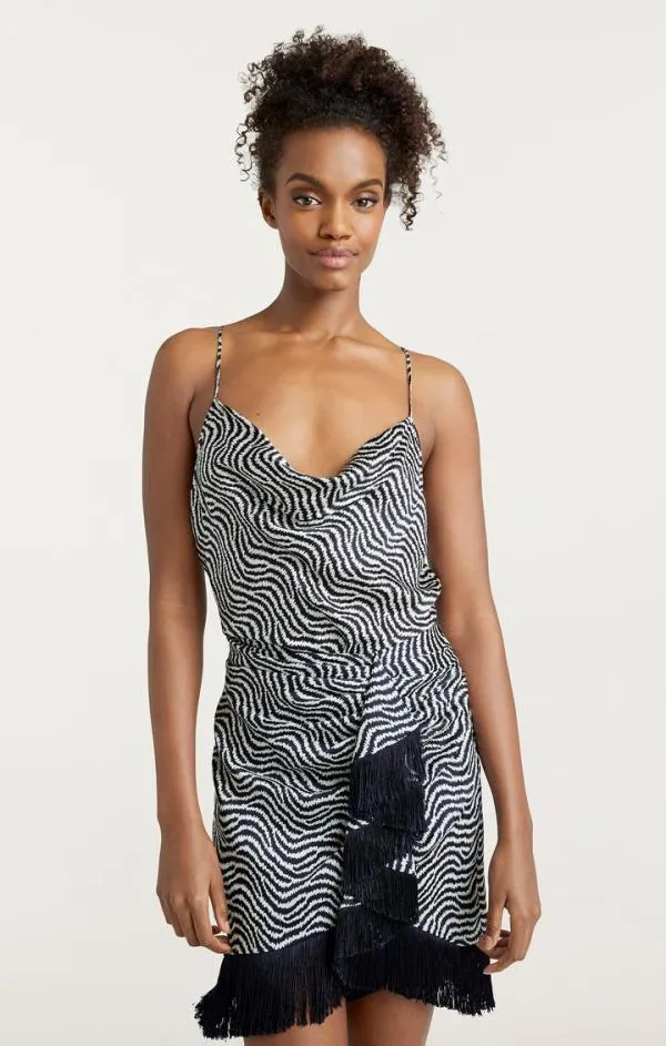 Cinq Sept Zebra Marta Cami Ivorynavy Women Tank Tops and Camisoles