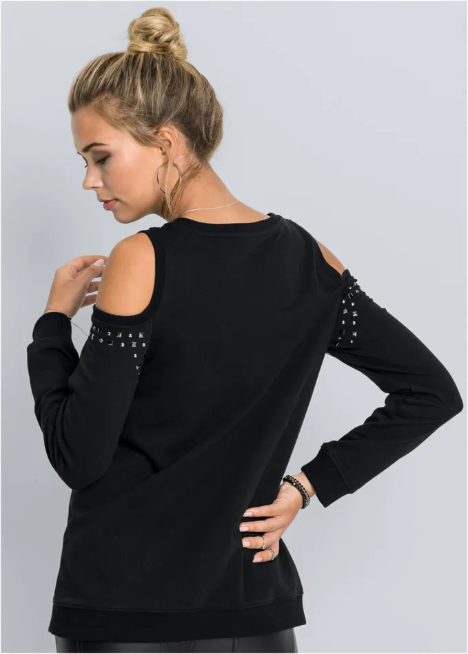 Coldshoulder Sweatshirt Black Women VENUS Sweatshirts and Hoodies