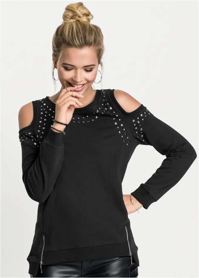 Coldshoulder Sweatshirt Black Women VENUS Sweatshirts and Hoodies