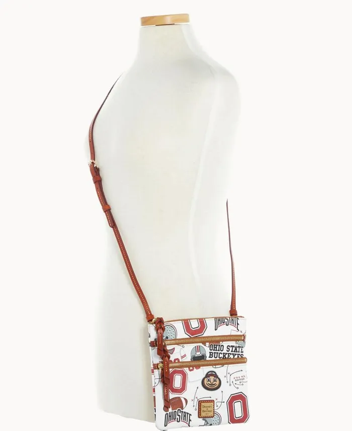 Collegiate Ohio State University N S Triple Zip Crossbody Ohio State Woman Dooney and Bourke Crossbodies Collegiate Ohio State University N S Triple Zip Crossbody Ohio State Woman Dooney and Bourke Crossbodies