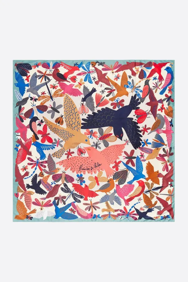 Coral Bugs And Birds Scarf Coral Women Bimba Y Lola Scarves