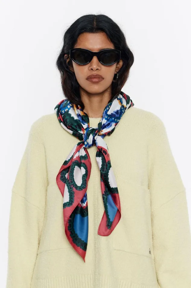 Coral Frame Hearts Scarf Coral Women Bimba Y Lola Scarves