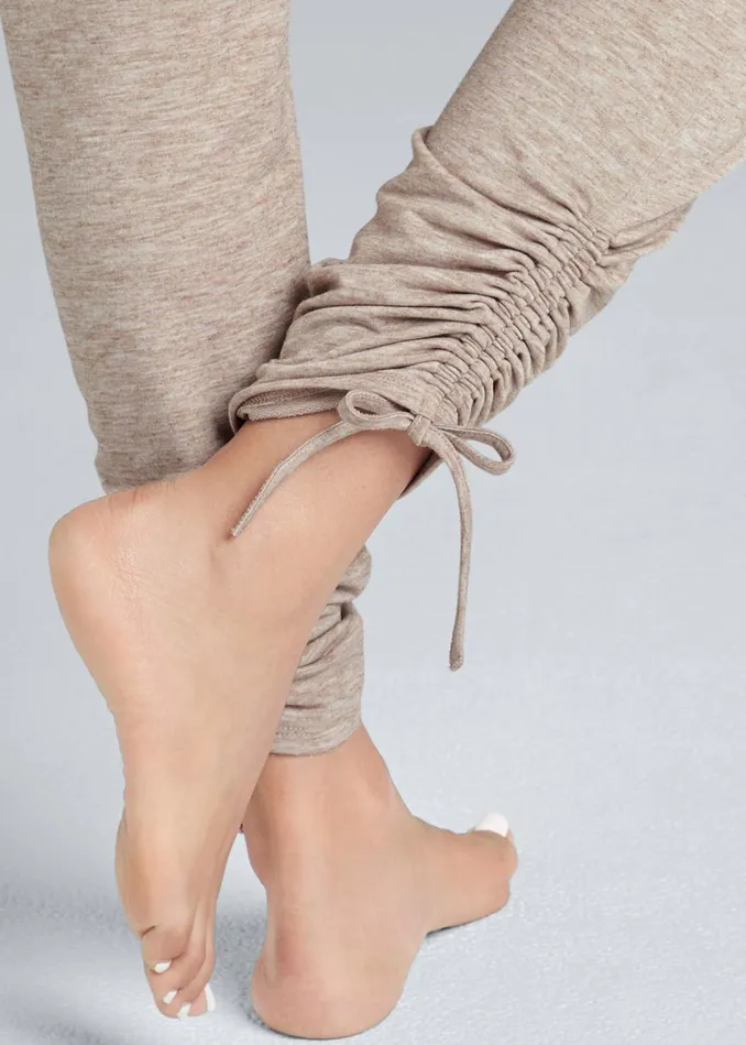 COZY DRAWSTRING TIE JOGGERS Oatmeal Women VENUS Cozy Loungewear