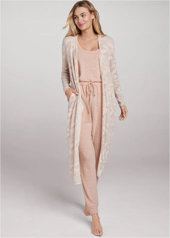 COZY HACCI DUSTER Pink Multi Women VENUS Cozy Loungewear
