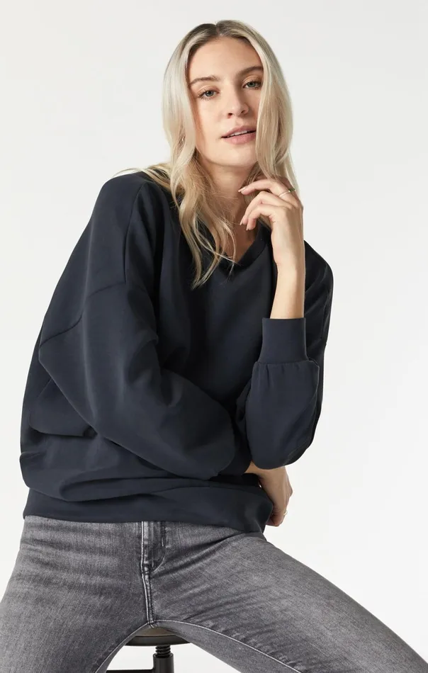 Crewneck Sweatshirt In Black Women Mavi Jeans Loungewear Crewneck Sweatshirt In Black Women Mavi Jeans Loungewear