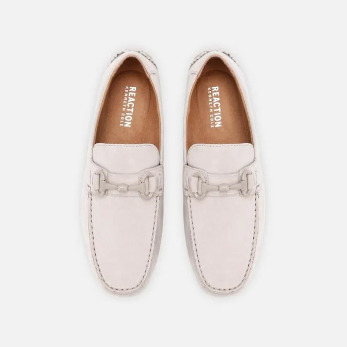 Dawson Vegan Suede Horsebit Driver Light Grey Men Kenneth Cole Loafers