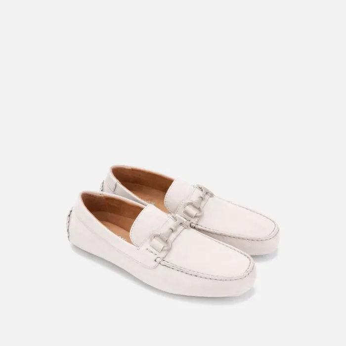 Dawson Vegan Suede Horsebit Driver Light Grey Men Kenneth Cole Loafers