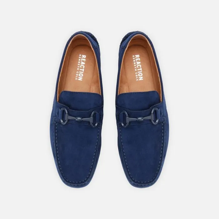 Dawson Vegan Suede Horsebit Driver Navy Men Kenneth Cole Loafers