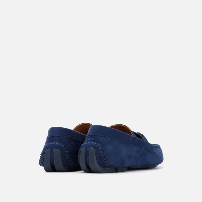 Dawson Vegan Suede Horsebit Driver Navy Men Kenneth Cole Loafers