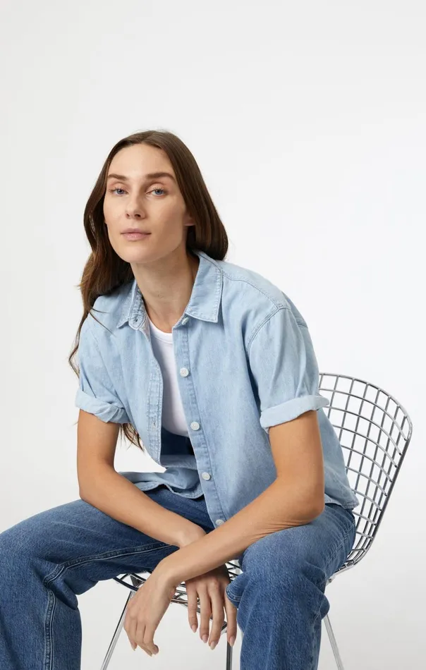 Deva Shirt In Bleach Denim Women Mavi Jeans Denim