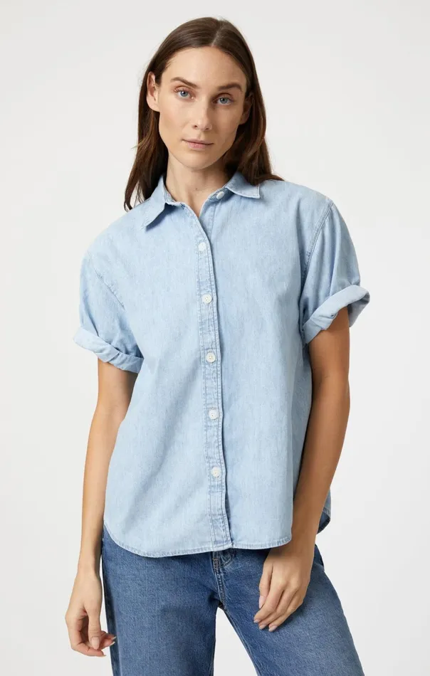 Deva Shirt In Bleach Denim Women Mavi Jeans Denim Deva Shirt In Bleach Denim Women Mavi Jeans Denim