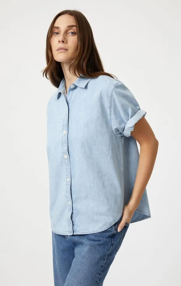 Deva Shirt In Bleach Denim Women Mavi Jeans Denim Deva Shirt In Bleach Denim Women Mavi Jeans Denim
