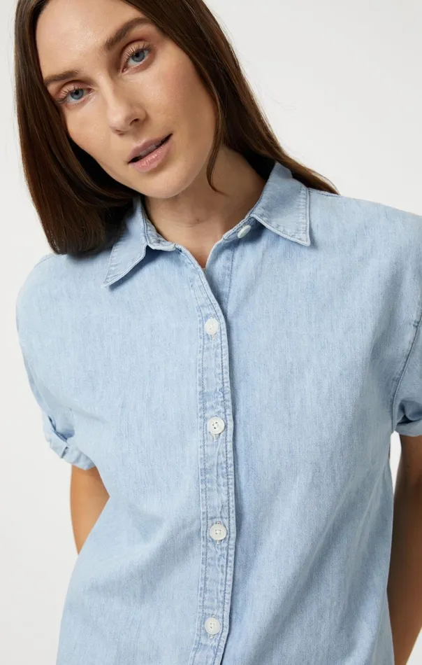 Deva Shirt In Bleach Denim Women Mavi Jeans Denim Deva Shirt In Bleach Denim Women Mavi Jeans Denim