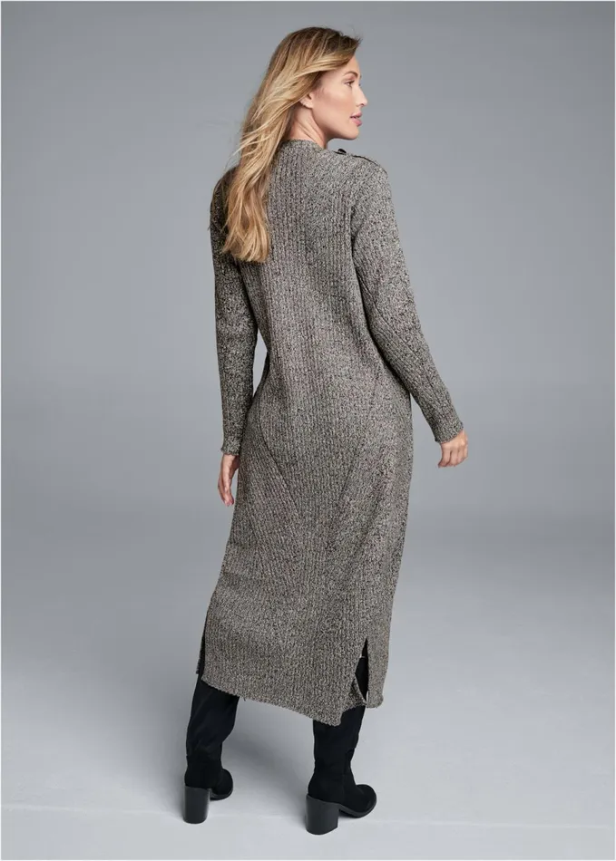 DEVKA MARLED COZY DUSTER Grey Women VENUS Cardigans and Dusters