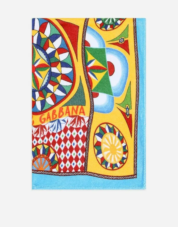 Dolce and Gabbana Accessories Children Carrettoprint Terry Beach Towel 14021580 Red Dolce and Gabbana Accessories Children Carrettoprint Terry Beach Towel 14021580 Red