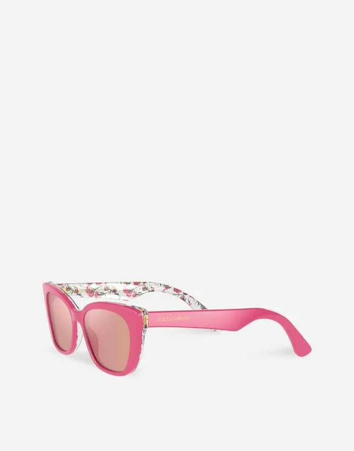Dolce and Gabbana Accessories Children Happy Garden Sunglasses Pink On Flowers Print