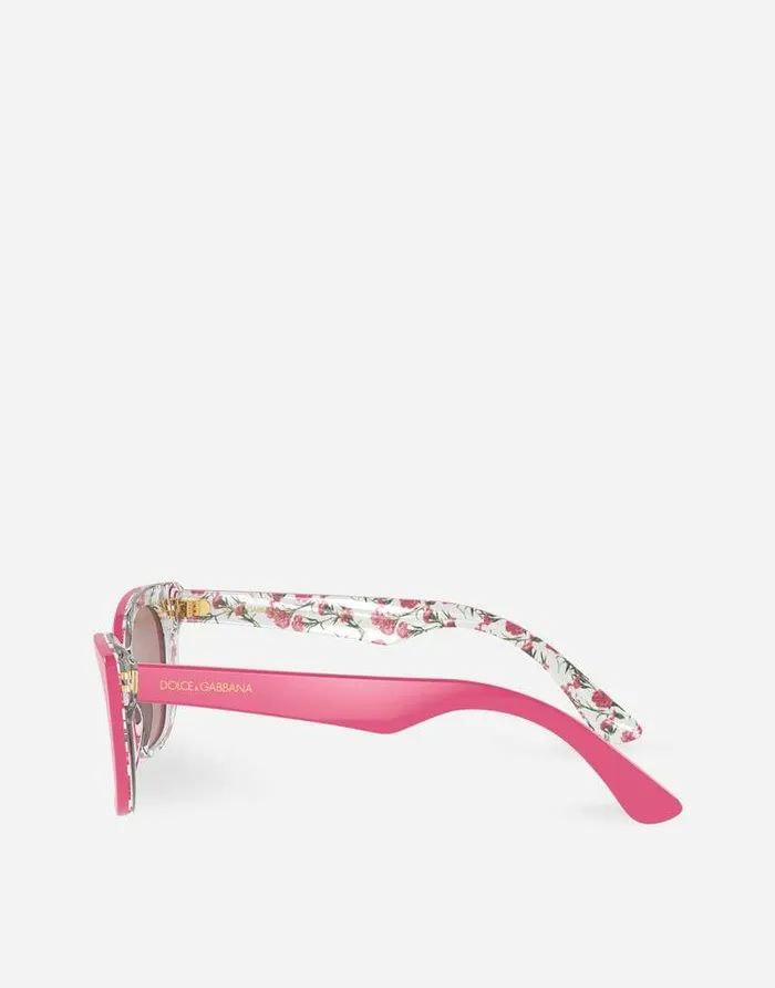 Dolce and Gabbana Accessories Children Happy Garden Sunglasses Pink On Flowers Print