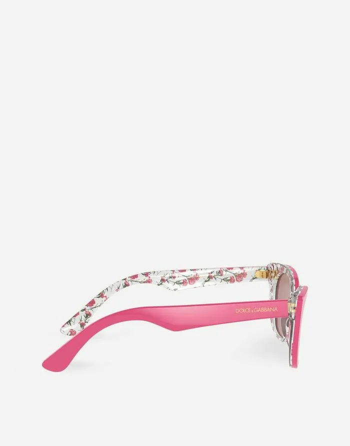 Dolce and Gabbana Accessories Children Happy Garden Sunglasses Pink On Flowers Print