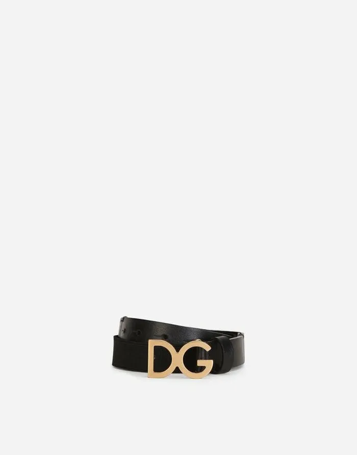 Dolce and Gabbana Accessories Children Stretch Tape Belt With DG Buckle Black Dolce and Gabbana Accessories Children Stretch Tape Belt With DG Buckle Black