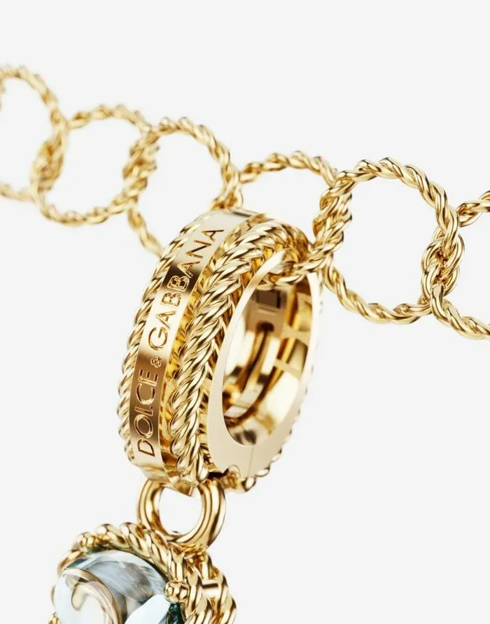 Dolce and Gabbana Alphabet Collection Women Rainbow Alphabet V 18 Kt Yellow Gold Charm With Multicolor Fine Gems Gold Dolce and Gabbana Alphabet Collection Women Rainbow Alphabet V 18 Kt Yellow Gold Charm With Multicolor Fine Gems Gold