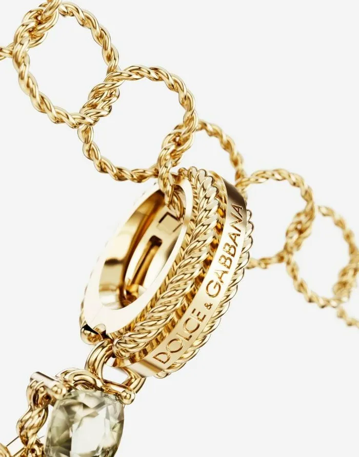 Dolce and Gabbana Alphabet Collection Women Rainbow Alphabet W 18 Kt Yellow Gold Charm With Multicolor Fine Gems Gold Dolce and Gabbana Alphabet Collection Women Rainbow Alphabet W 18 Kt Yellow Gold Charm With Multicolor Fine Gems Gold