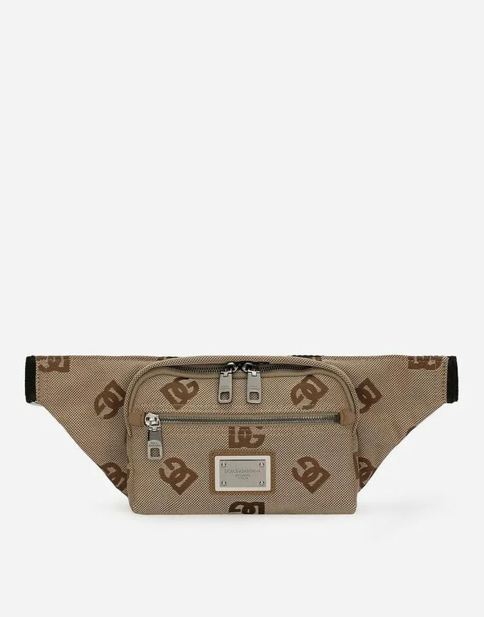Dolce and Gabbana Backpacks And Fanny Packs Men Small Cordura Belt Bag Brown