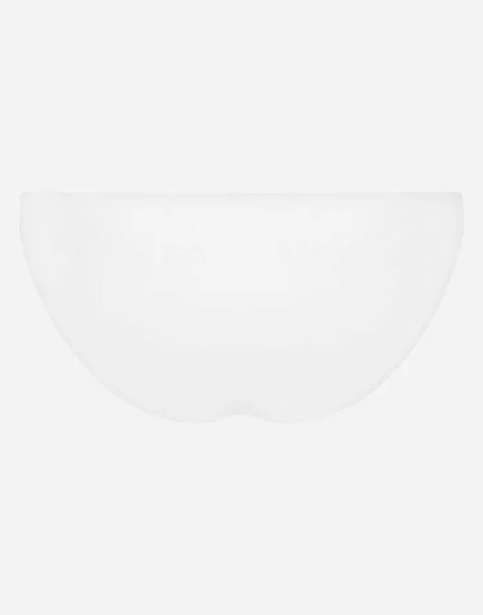Dolce and Gabbana Beachwear Men Swim Briefs With DG Logo Buckle White