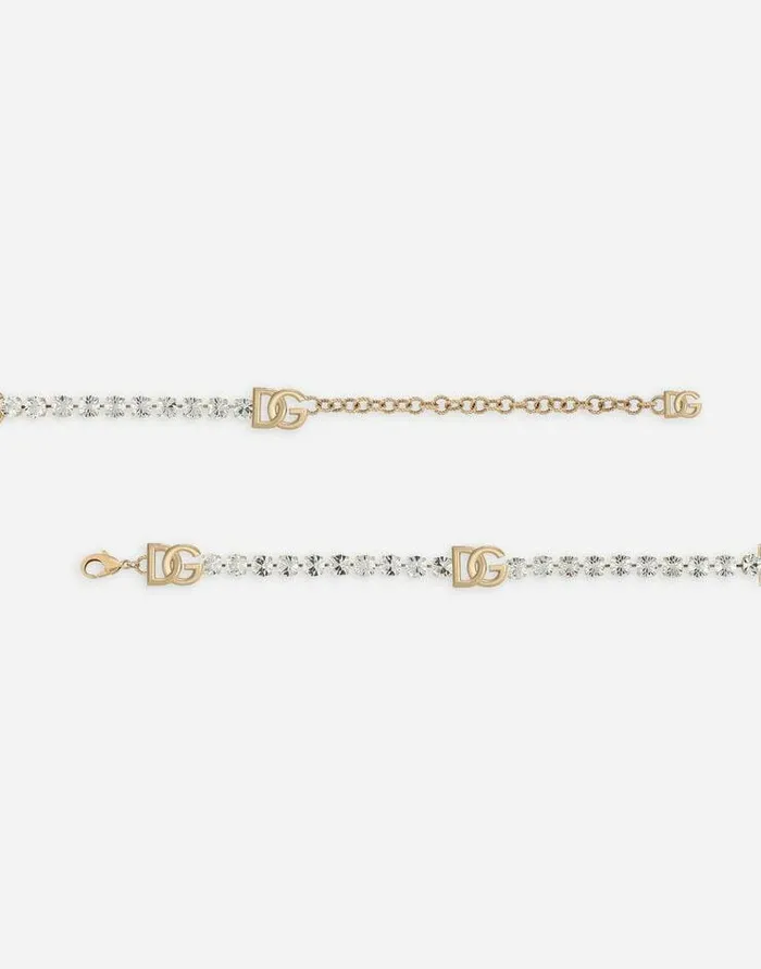 Dolce and Gabbana Belts Women Belt With Rhinestone Embellishment And DG Logo Gold Dolce and Gabbana Belts Women Belt With Rhinestone Embellishment And DG Logo Gold