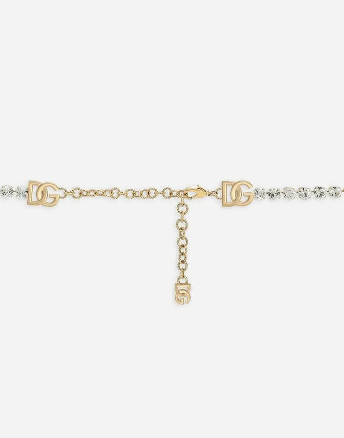 Dolce and Gabbana Belts Women Belt With Rhinestone Embellishment And DG Logo Gold Dolce and Gabbana Belts Women Belt With Rhinestone Embellishment And DG Logo Gold